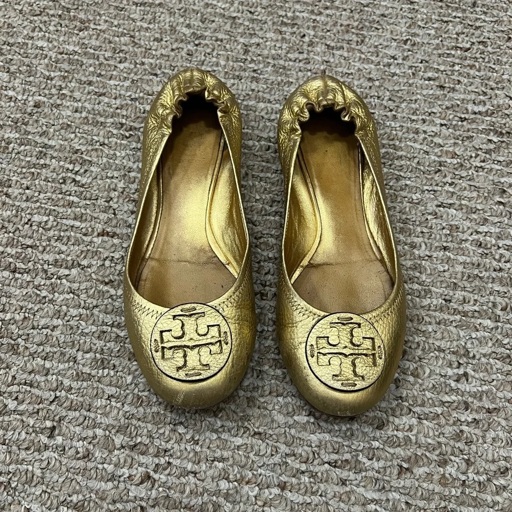 Tory Burch Gold Miller flats